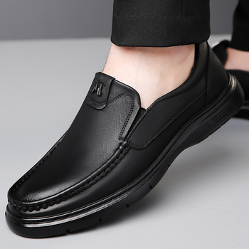 Ανδρικά casual loafers από γνήσιο δέρμα, slip-on, διατρητά καλοκαιρινά επαγγελματικά παπούτσια με μαλακή σόλα