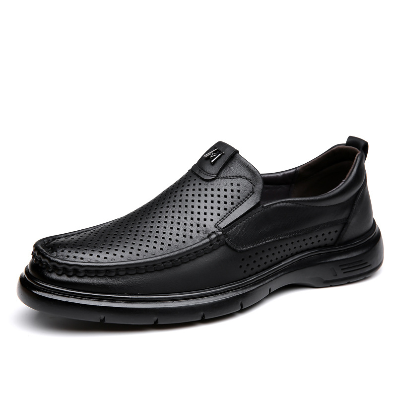 Ανδρικά casual loafers από γνήσιο δέρμα, slip-on, διατρητά καλοκαιρινά επαγγελματικά παπούτσια με μαλακή σόλα