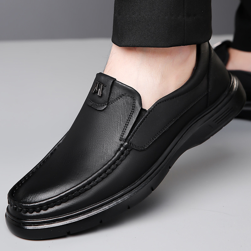 Ανδρικά casual loafers από γνήσιο δέρμα, slip-on, διατρητά καλοκαιρινά επαγγελματικά παπούτσια με μαλακή σόλα