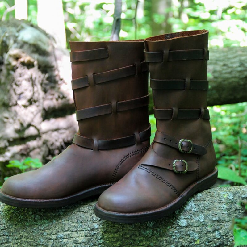Muške čizme od PU kože, vikingskog srednjovjekovnog renesansnog stila, plus veličina