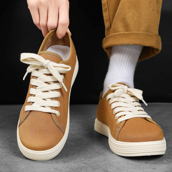 Ανδρικά ελαφρά διαπνέοντα καμβά sneakers, μινιμαλιστικό ρετρό στυλ, χαμηλό προφίλ με κορδόνια