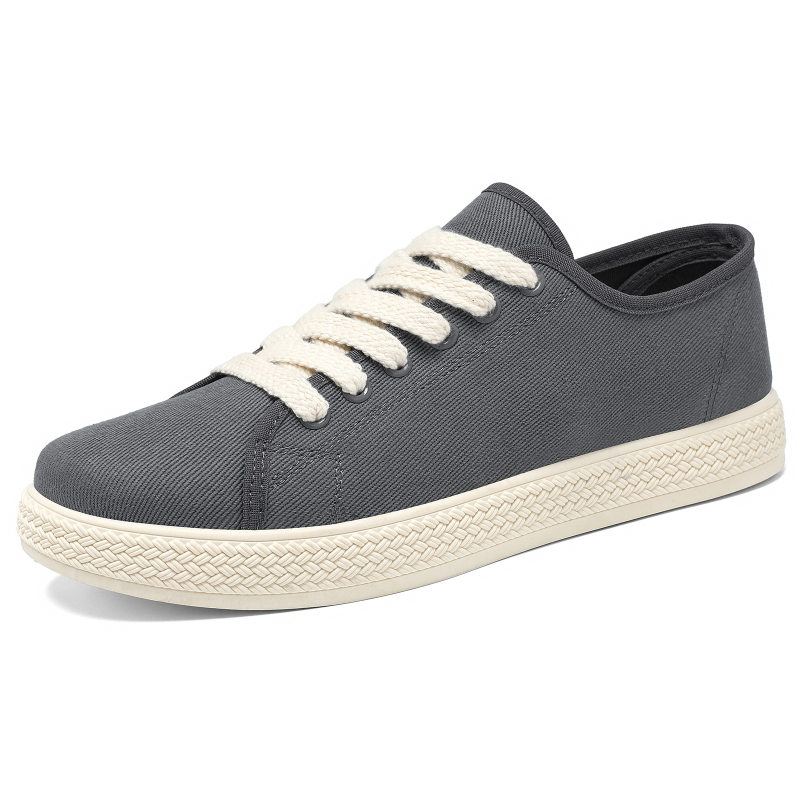 Ανδρικά ελαφρά διαπνέοντα καμβά sneakers, μινιμαλιστικό ρετρό στυλ, χαμηλό προφίλ με κορδόνια