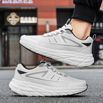 2025 Ανδρικά Flyknit παπούτσια τρεξίματος, ελαφριά και άνετα για εξωτερικούς χώρους, αθλητικά με ρίγες για φθινόπωρο και άνοιξη, μοντέρνος σχεδιασμός