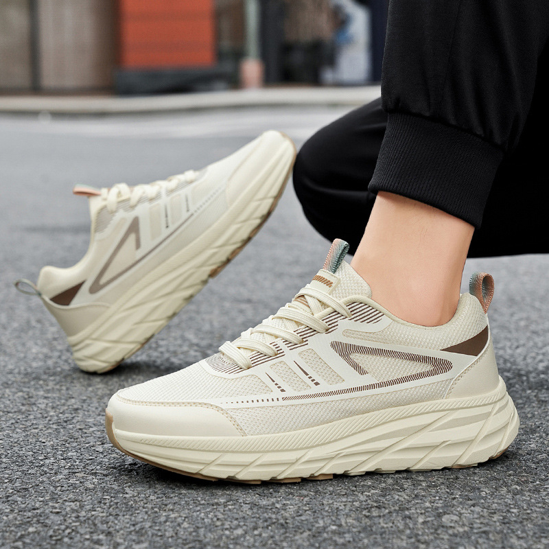 2025 Ανδρικά Flyknit παπούτσια τρεξίματος, ελαφριά και άνετα για εξωτερικούς χώρους, αθλητικά με ρίγες για φθινόπωρο και άνοιξη, μοντέρνος σχεδιασμός