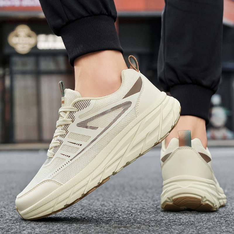 2025 Ανδρικά Flyknit παπούτσια τρεξίματος, ελαφριά και άνετα για εξωτερικούς χώρους, αθλητικά με ρίγες για φθινόπωρο και άνοιξη, μοντέρνος σχεδιασμός