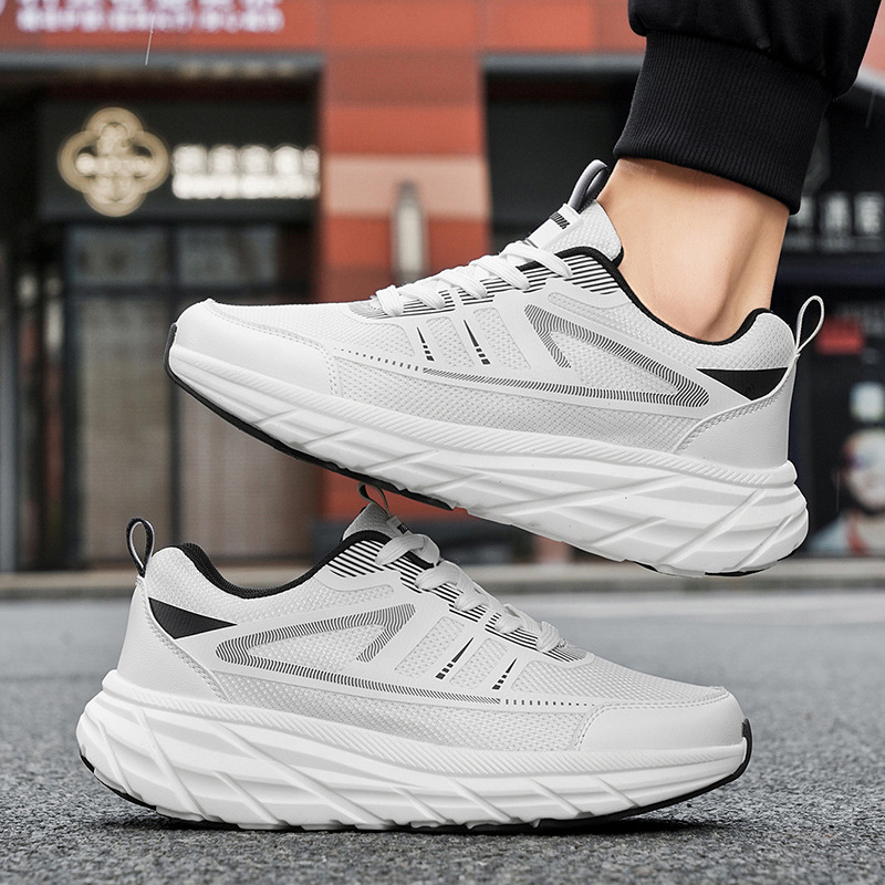 2025 Ανδρικά Flyknit παπούτσια τρεξίματος, ελαφριά και άνετα για εξωτερικούς χώρους, αθλητικά με ρίγες για φθινόπωρο και άνοιξη, μοντέρνος σχεδιασμός