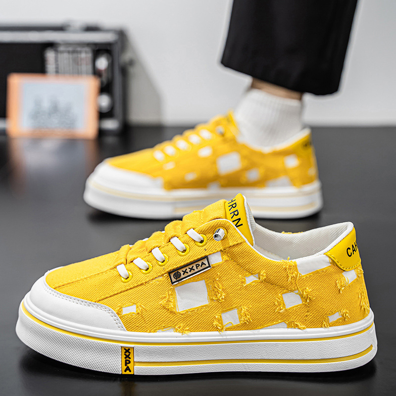 Muške slip-on tenisice s niskim gornjim dijelom, prozračni platneni gornji dio, perforirani dizajn, casual obuće za proljeće i ljeto