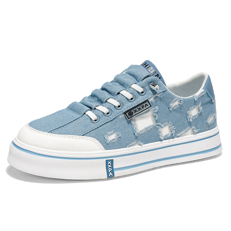 Muške slip-on tenisice s niskim gornjim dijelom, prozračni platneni gornji dio, perforirani dizajn, casual obuće za proljeće i ljeto