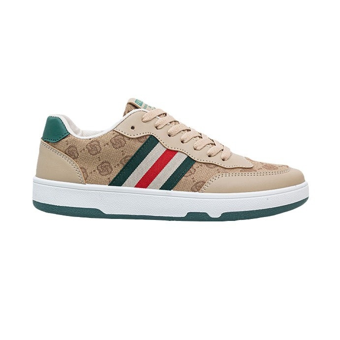 Adidași din pânză pentru bărbați, imprimeu cu dungi, casual‑sport, talpă din cauciuc, vârf rotund, șireturi