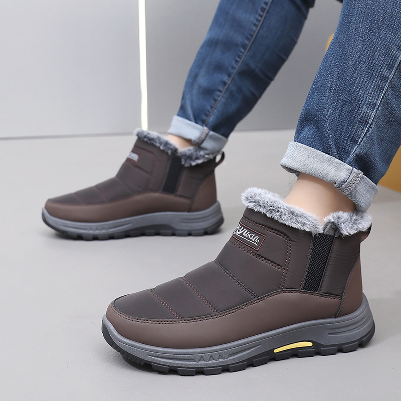 Muške zimske čizme za snijeg s debelim potplatom, lagane, otporne na klizanje, tople, slip-on