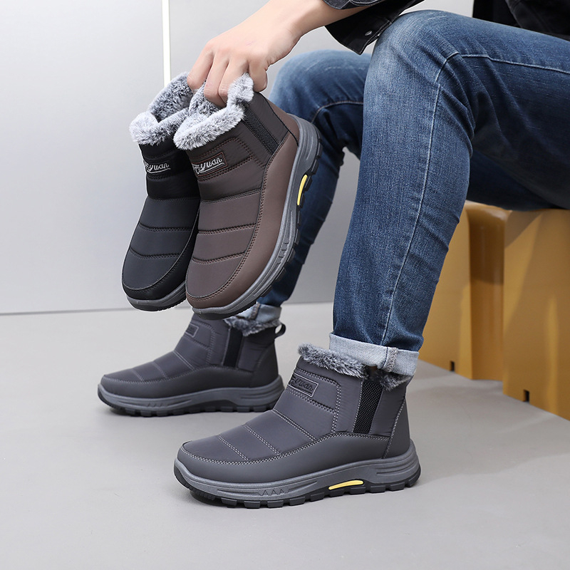Muške zimske čizme za snijeg s debelim potplatom, lagane, otporne na klizanje, tople, slip-on