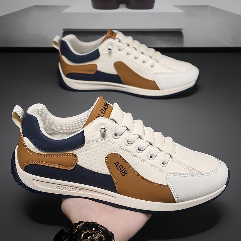 Muške casual tenisice – retro stil, srednje visine, prozračna umjetna koža, gumeni potplat, vezivanje, jesen 2025