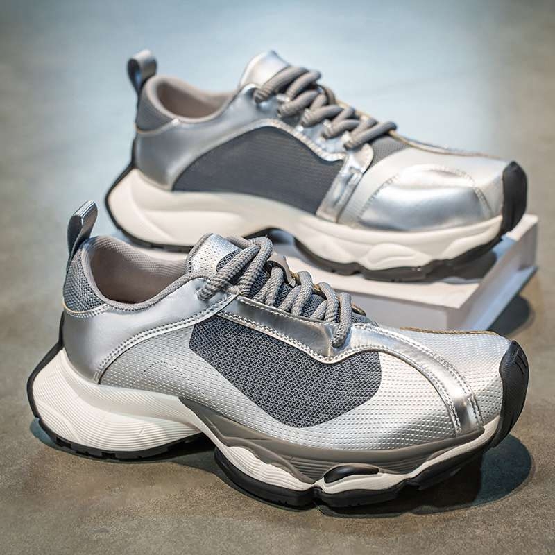 Ανδρικά sneakers με διαπνέουσα διχτυωτή επάνω επιφάνεια – άνετα, στιλ dad shoes, χαμηλό ύψος