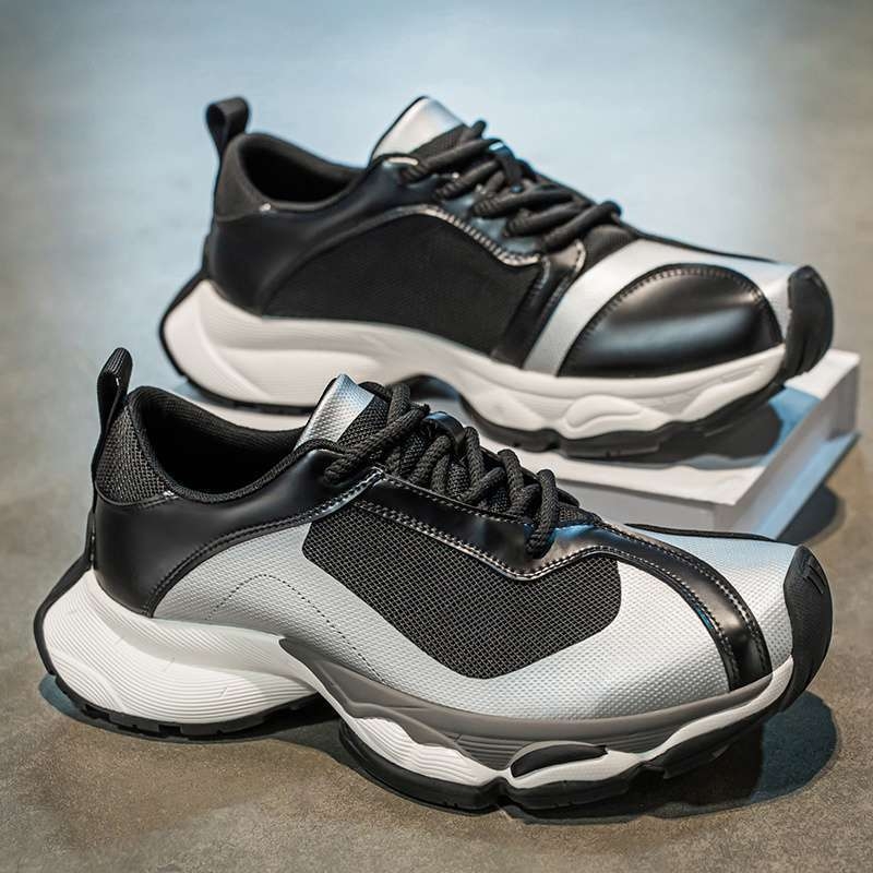 Ανδρικά sneakers με διαπνέουσα διχτυωτή επάνω επιφάνεια – άνετα, στιλ dad shoes, χαμηλό ύψος