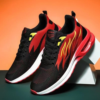 Ανδρικά αθλητικά παπούτσια Flyknit με διαπνέουσα άνω με πλέγμα, ελαφριά και με χοντρή σόλα, για άνοιξη και φθινοπωρο