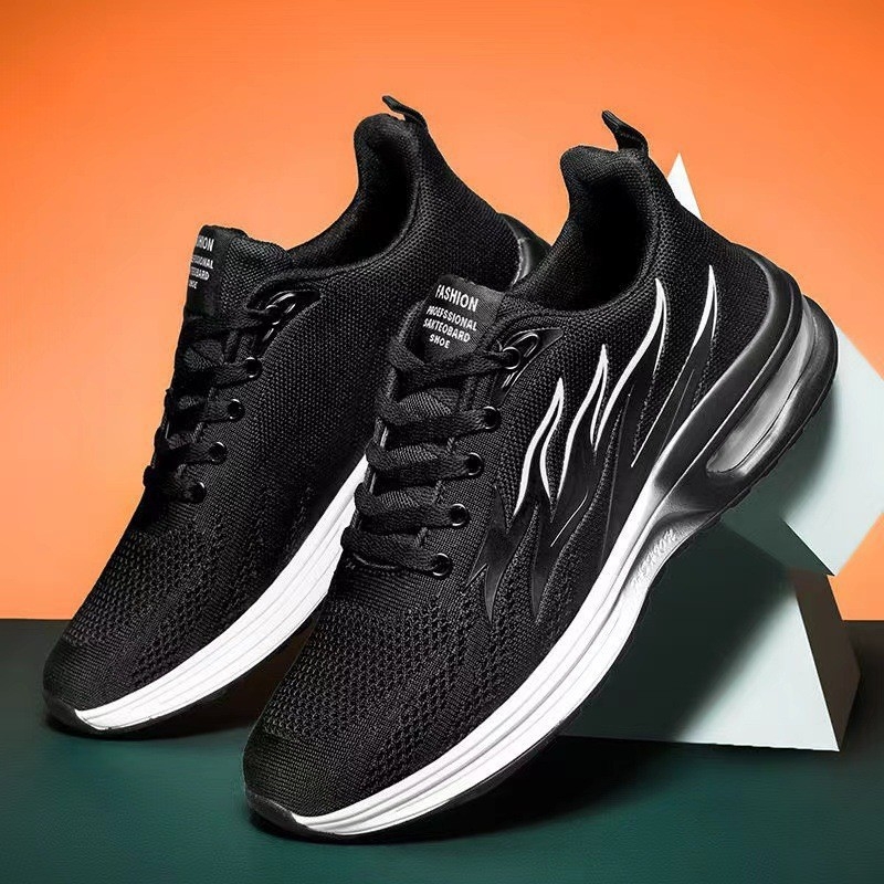 Ανδρικά αθλητικά παπούτσια Flyknit με διαπνέουσα άνω με πλέγμα, ελαφριά και με χοντρή σόλα, για άνοιξη και φθινοπωρο