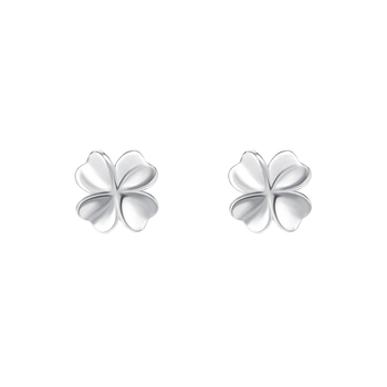Ženske naušnice s četverolistom djeteline od srebra 999, elegantne, minimalistične, male