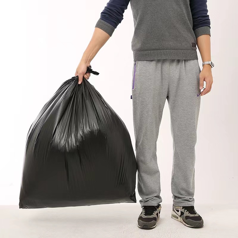 HDPE vreća za otpad od 120 L, komercijalna, dimenzije 100 x 120 cm, ekstra debela, ravno otvaranje, crna, pakiranje 500 komada
