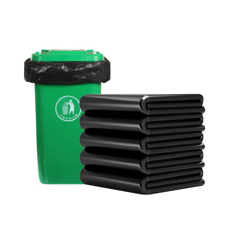 HDPE vreća za otpad od 120 L, komercijalna, dimenzije 100 x 120 cm, ekstra debela, ravno otvaranje, crna, pakiranje 500 komada