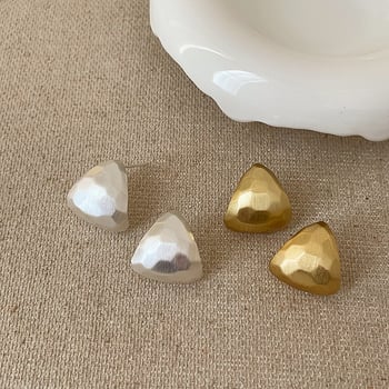 Nepravilni geometrijski metalni naušnici za žene s elegantnom teksturom i modernim stilom