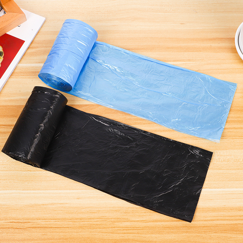 Kućne crne vrećice za otpad, debeli plastični materijal, perforirane, ravni otvor, za kućnu upotrebu, na skladištu, veleprodajni paket