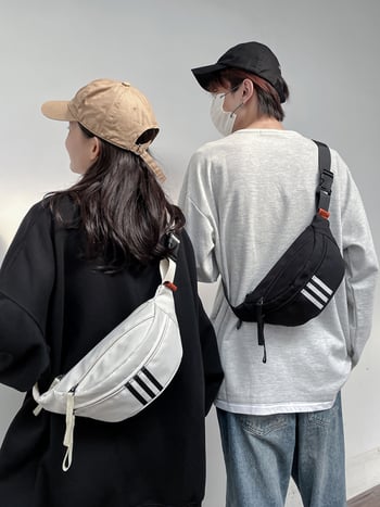 Unisex vodootporna torbica za prsa s remenom, lagana sportska torbica za aktivnosti na otvorenom, prugasti Oxford materijal