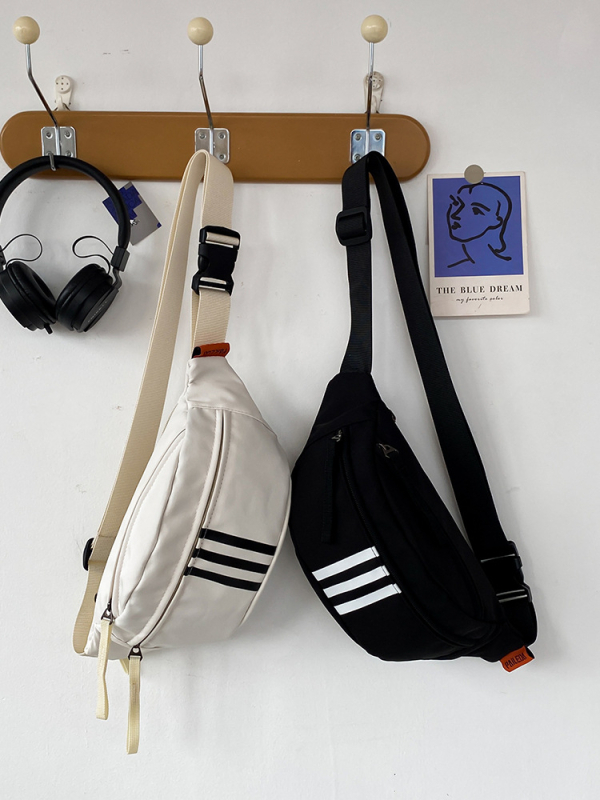 Unisex vodootporna torbica za prsa s remenom, lagana sportska torbica za aktivnosti na otvorenom, prugasti Oxford materijal