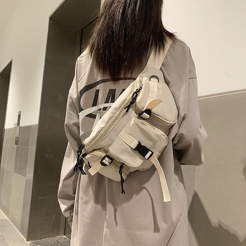 Nylon crossbody torba, unisex, japanski gradski stil, korejski i hongkonški utjecaji, mala torba za svakodnevnu uporabu, proljeće 2025
