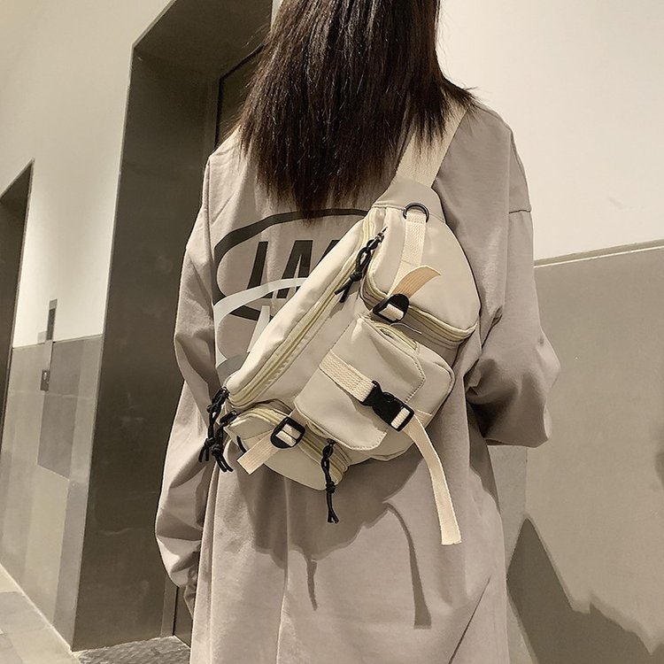 Nylon crossbody torba, unisex, japanski gradski stil, korejski i hongkonški utjecaji, mala torba za svakodnevnu uporabu, proljeće 2025
