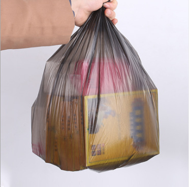 Jednokratne crne debeli vrećice za smeće s plosnatim otvorom, za kućnu upotrebu, kuhinja i kupaonica, perforirane plastične vrećice, ekonomsko pakiranje.