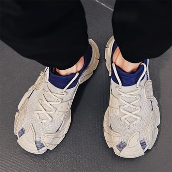 Muške Flyknit tenisice s mrežastim gornjim dijelom, jesenski 2025 model, casual sportske tenisice s debelim potplatom