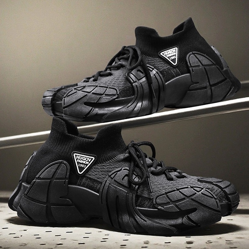Muške Flyknit tenisice s mrežastim gornjim dijelom, jesenski 2025 model, casual sportske tenisice s debelim potplatom