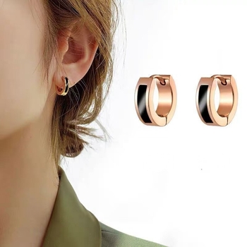 Korejski stil, jednostavne naušnice od titan čelika s oblikom školjke, male i elegantne za žene