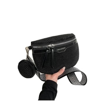 Ženska crossbody torbica s kristalnim lancem, korejski stil, ljeto 2025