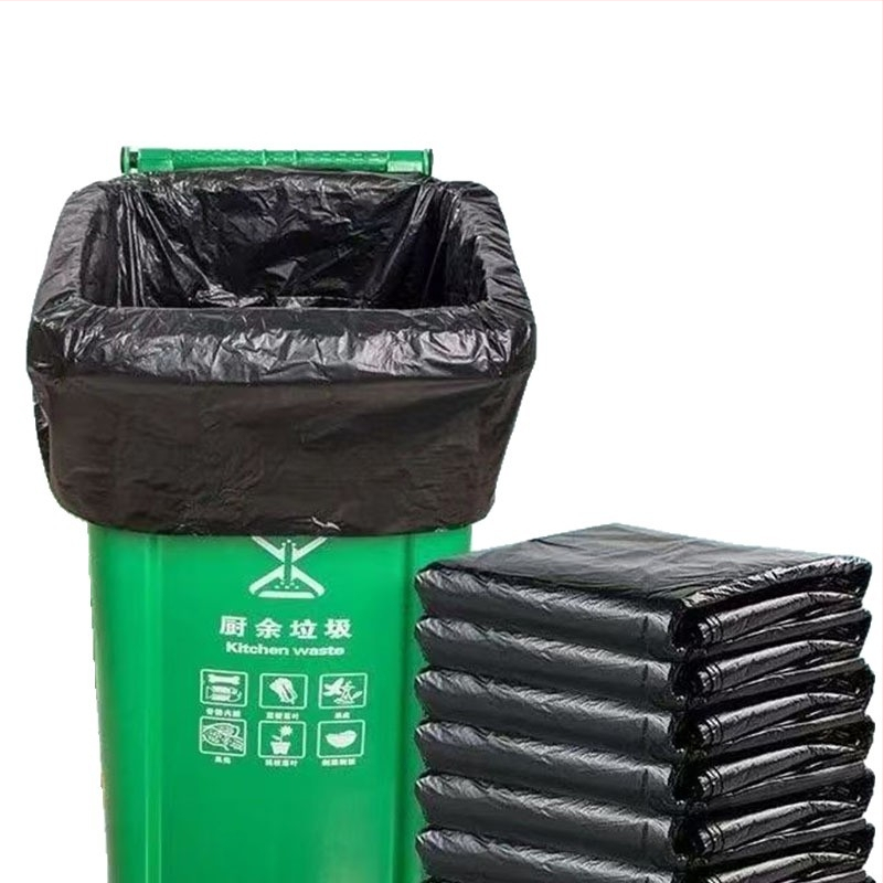 Plastične vreće za smeće, debeli, ekstra velike, crne, s ravnim otvorom, za vanjsku uporabu, sanitaciju i catering.