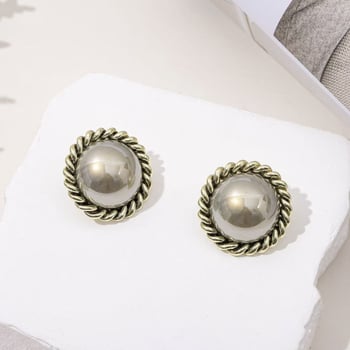 Ženski naušnici s biserom, post 925 srebra, uvijeni kružni cvjetni dizajn – lagana luksuzna elegancija, retro stil