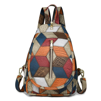 2025 nova retro torba preko ramena od mekane kože s patchwork šavovima u kontrastnim bojama, crossbody torba s velikim kapacitetom za žene