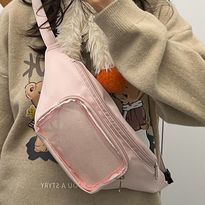 Harajuku-inspirirana vodootporna prozirna torbica za prsa za žene, crossbody torba