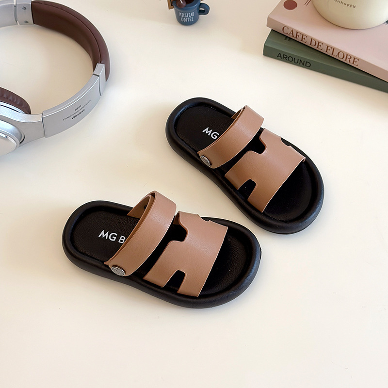 Gyerekek slip-on strandpapucs, nyár 2025, koreai stílus, puha talp