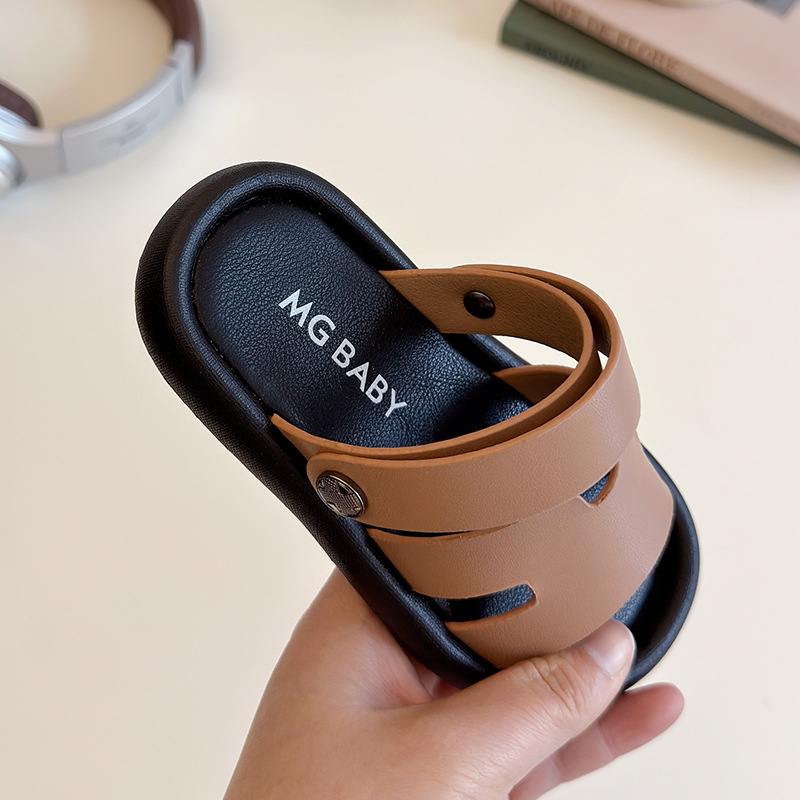 Gyerekek slip-on strandpapucs, nyár 2025, koreai stílus, puha talp