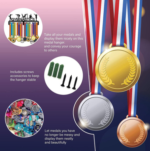 Željezni držač za medalje, bez bušenja, izložba medalja i sportskih uspomena