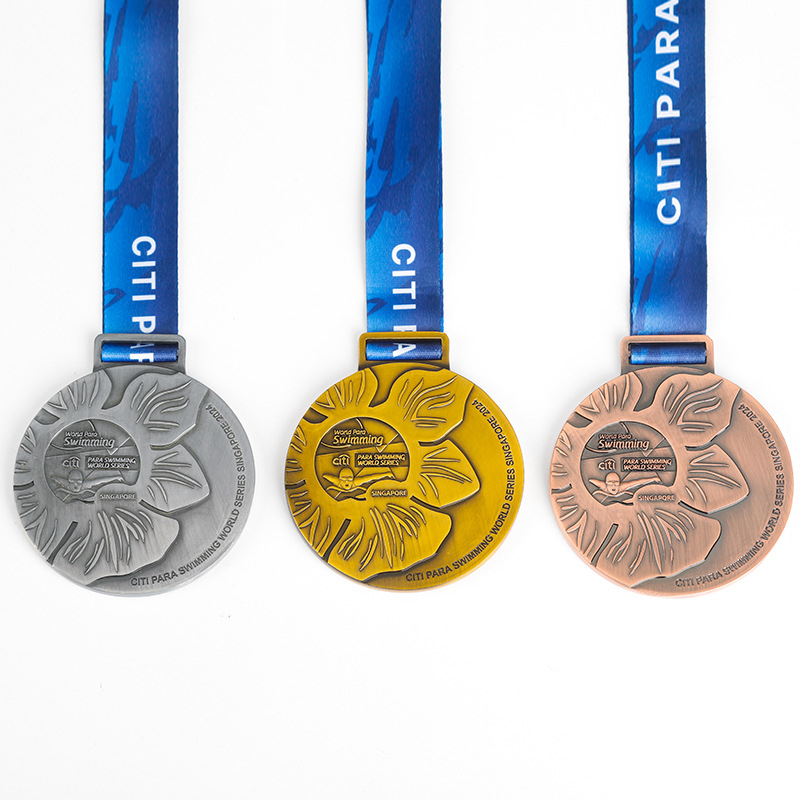 Prilagođene metalne medalje zlatne, srebrne i brončane za događaje, maratone i plivačka natjecanja, emajlirane