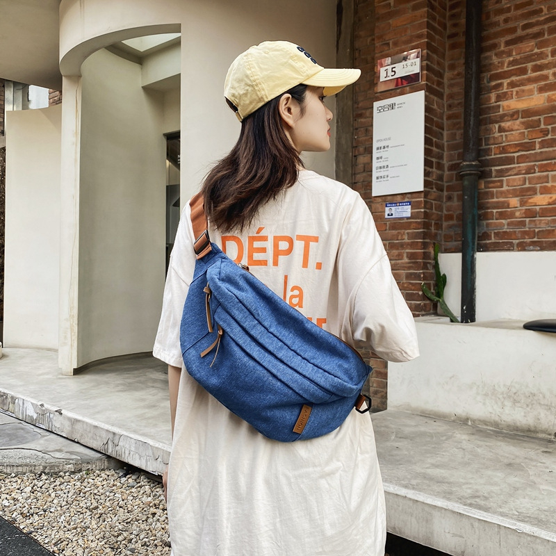 Ležerna denim torbica preko ramena za muškarce i žene, velika kapaciteta za putovanja