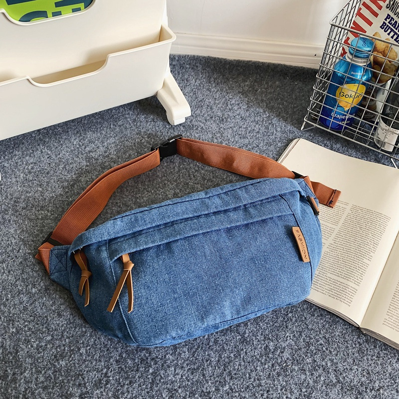 Ležerna denim torbica preko ramena za muškarce i žene, velika kapaciteta za putovanja