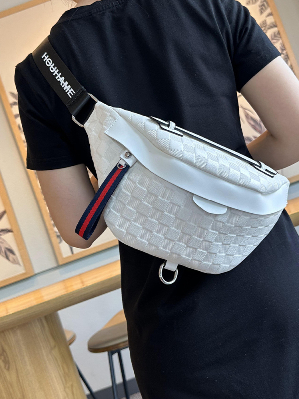 Ženska crossbody torba 2025, karirani uzorak, dumpling stil, casual