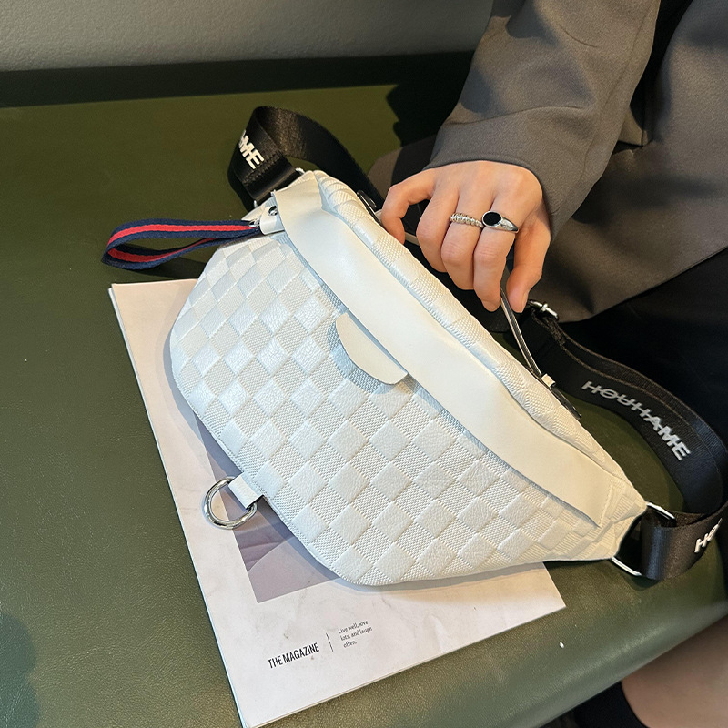 Ženska crossbody torba 2025, karirani uzorak, dumpling stil, casual