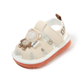 Dječje sandale za hodanje s mekanom potplatom, protuklizne, prozračne, ljetne, unisex, Velcro zatvarač, zaobljena prstna kapica, karikatura uzorak