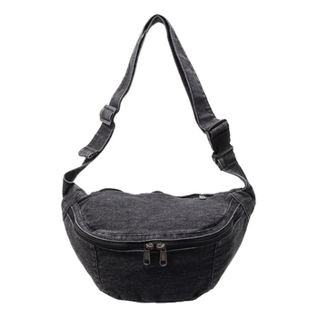 2025 Ženska crossbody torba od opranog denima, velika kapaciteta, umjetnički stil, ulična moda, s jednim remenom