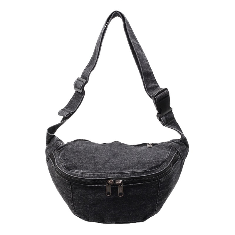2025 Ženska crossbody torba od opranog denima, velika kapaciteta, umjetnički stil, ulična moda, s jednim remenom