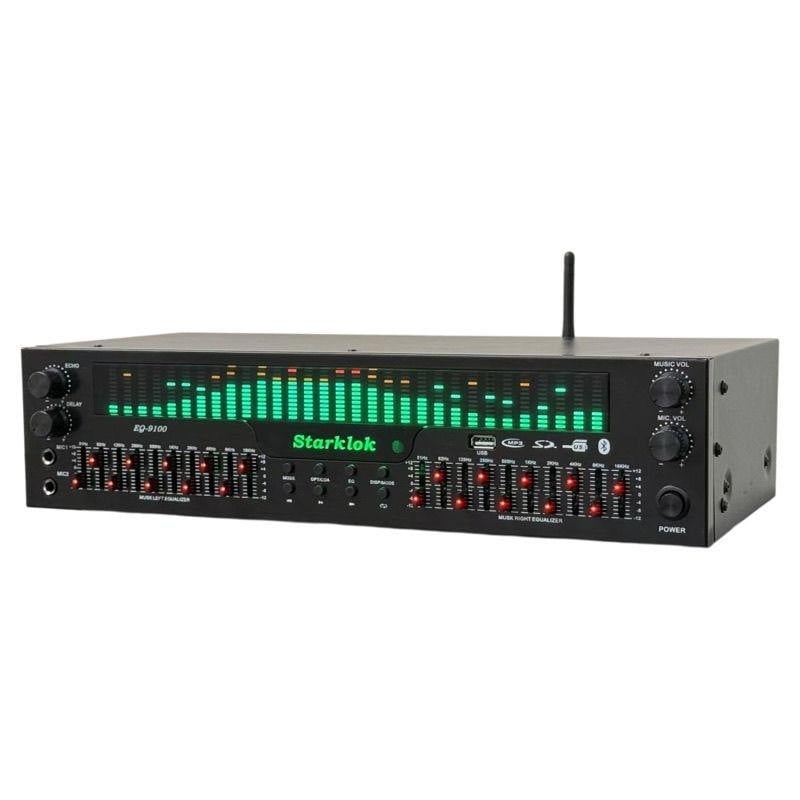 Επαγγελματικός εξισορροπητής EQ με Bluetooth 5.4, αποκωδικοποίηση ψηφιακού ήχου μέσω οπτικής ίνας και κοαξιακός ψηφιακός ήχος, USB φλας μνήμη, προενισχυτής/παίκτης ακουστικών